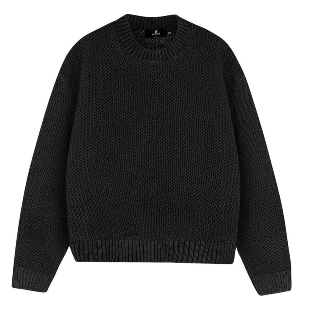 Represent Mens Knitted Lightweight Sweater / Jet Black